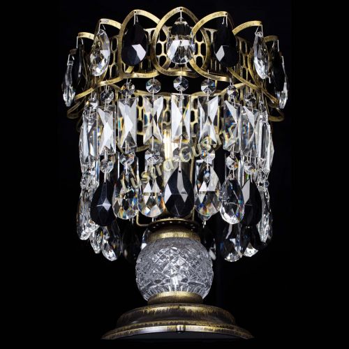 Настольная лампа Астра №1 под бронзу Черная в Саратове Гусь Хрустальный