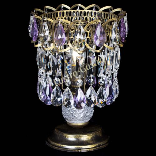 Настольная лампа Астра №1 под бронзу Фиолетовая в Саратове Гусь Хрустальный
