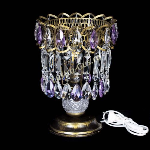 Настольная лампа Астра №1 под бронзу Фиолетовая в Саратове Гусь Хрустальный