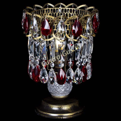 Настольная лампа Астра №1 под бронзу Красная в Саратове Гусь Хрустальный