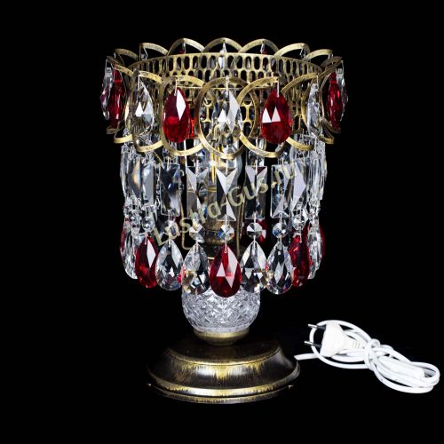 Настольная лампа Астра №1 под бронзу Красная в Саратове Гусь Хрустальный