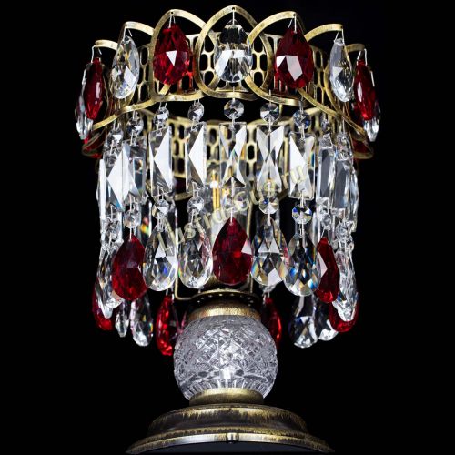 Настольная лампа Астра №1 под бронзу Красная в Саратове Гусь Хрустальный