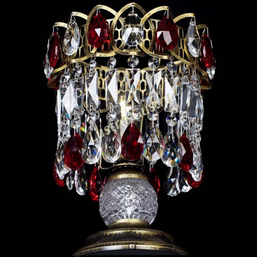 Настольная лампа Астра №1 под бронзу Красная в Саратове Гусь Хрустальный