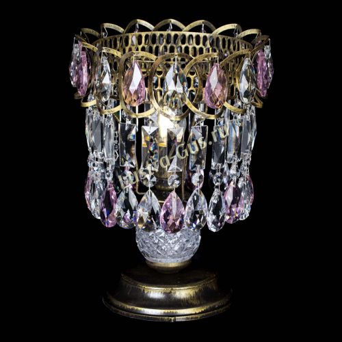 Настольная лампа Астра №1 под бронзу Розовая в Саратове Гусь Хрустальный