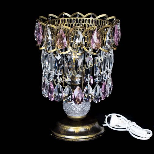 Настольная лампа Астра №1 под бронзу Розовая в Саратове Гусь Хрустальный