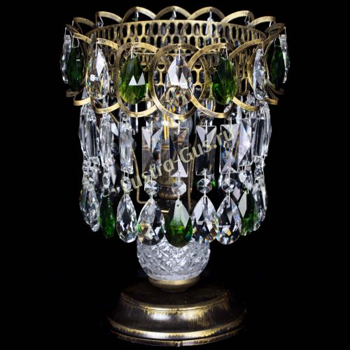 Настольная лампа Астра №1 под бронзу Зеленая в Саратове Гусь Хрустальный