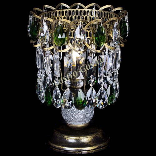 Настольная лампа Астра №1 под бронзу Зеленая в Саратове Гусь Хрустальный