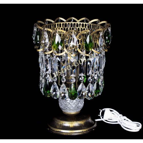 Настольная лампа Астра №1 под бронзу Зеленая в Саратове Гусь Хрустальный