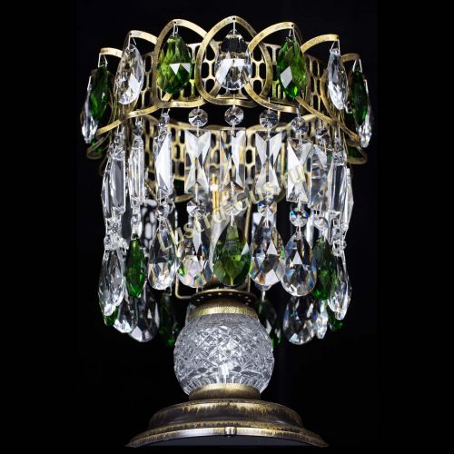 Настольная лампа Астра №1 под бронзу Зеленая в Саратове Гусь Хрустальный