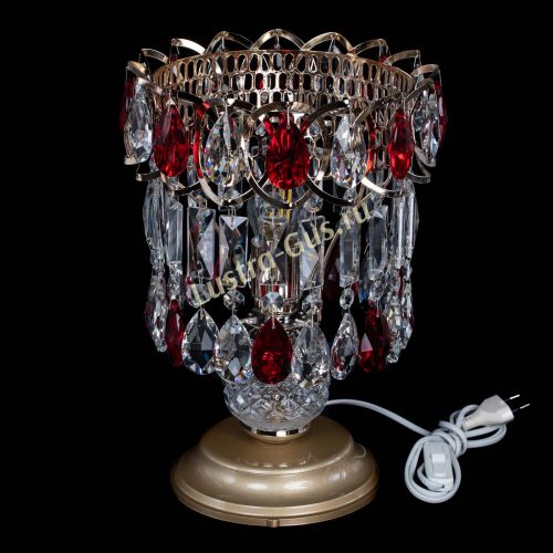 Настольная лампа Астра №1 красная в Саратове Гусь Хрустальный