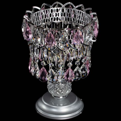 Настольная лампа Астра №1 розовая в Саратове Гусь Хрустальный