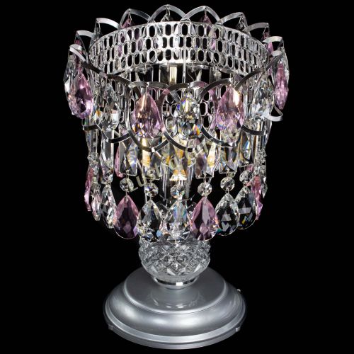 Настольная лампа Астра №1 розовая в Саратове Гусь Хрустальный