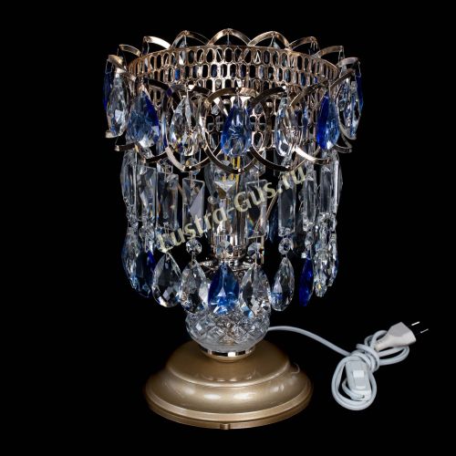 Настольная лампа Астра №1 синяя в Саратове Гусь Хрустальный