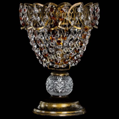 Настольная лампа Астра ажур №1 под бронзу Чайная в Саратове Гусь Хрустальный