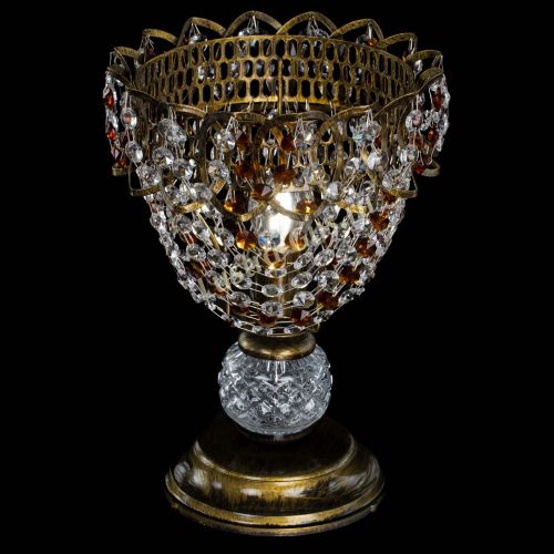 Настольная лампа Астра ажур №1 под бронзу Чайная в Саратове Гусь Хрустальный