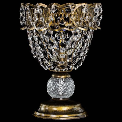 Настольная лампа Астра ажур №1 под бронзу Черная в Саратове Гусь Хрустальный