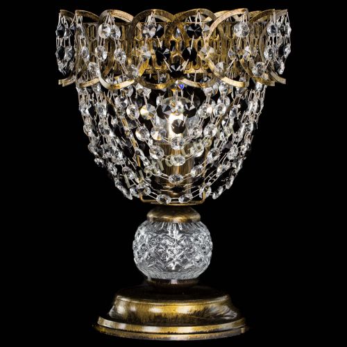 Настольная лампа Астра ажур №1 под бронзу Черная в Саратове Гусь Хрустальный