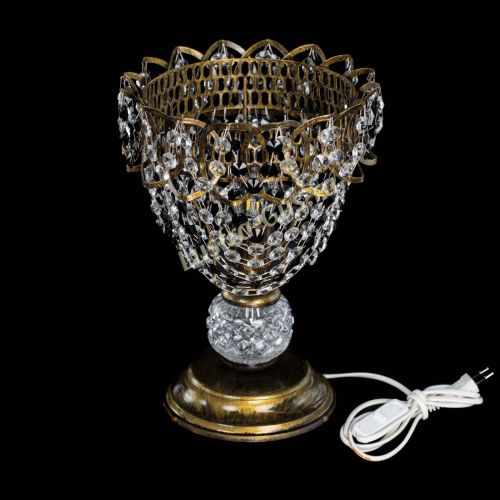 Настольная лампа Астра ажур №1 под бронзу Черная в Саратове Гусь Хрустальный