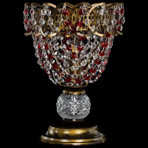 Настольная лампа Астра ажур №1 под бронзу Красная в Саратове Гусь Хрустальный