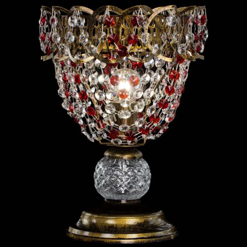 Настольная лампа Астра ажур №1 под бронзу Красная в Саратове Гусь Хрустальный