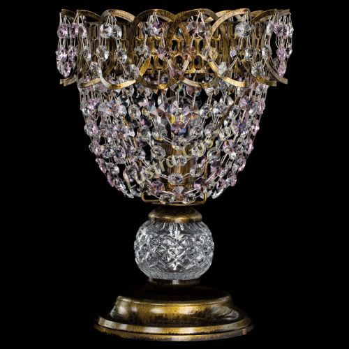 Настольная лампа Астра ажур №1 под бронзу Розовая в Саратове Гусь Хрустальный