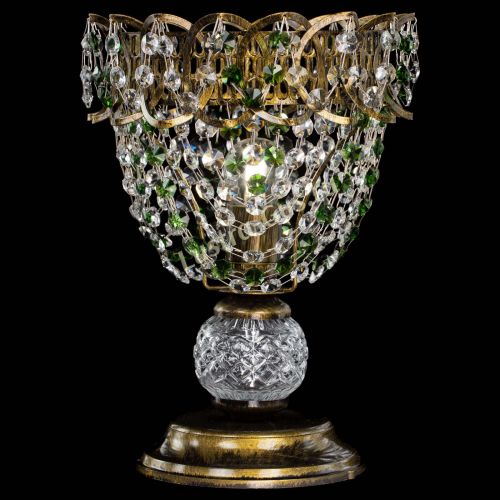 Настольная лампа Астра ажур №1 под бронзу Зеленая в Саратове Гусь Хрустальный