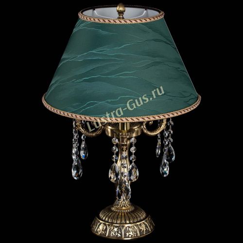 Бронзовая настольная лампа Аврора №3 Баден с абажуром в Саратове Гусь Хрустальный