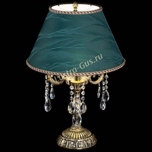 Бронзовая настольная лампа Аврора №3 Баден с абажуром в Саратове Гусь Хрустальный