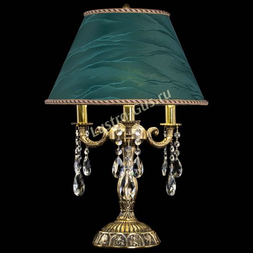 Бронзовая настольная лампа Аврора №3 Баден с абажуром в Саратове Гусь Хрустальный