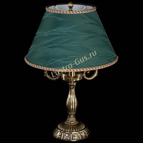 Бронзовая настольная лампа Аврора №3 с абажуром в Саратове Гусь Хрустальный