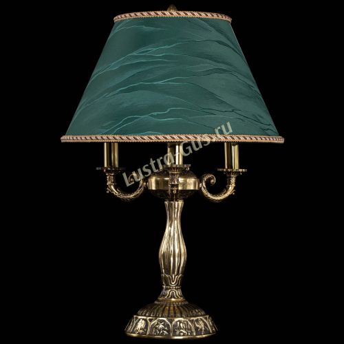 Бронзовая настольная лампа Аврора №3 с абажуром в Саратове Гусь Хрустальный