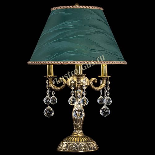 Бронзовая настольная лампа Аврора №3 Шар с абажуром в Саратове Гусь Хрустальный