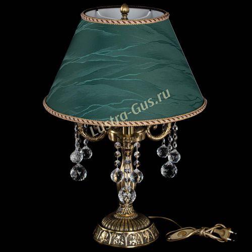 Бронзовая настольная лампа Аврора №3 Шар с абажуром в Саратове Гусь Хрустальный