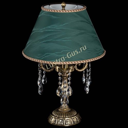 Бронзовая настольная лампа Аврора №3 Журавлик с абажуром в Саратове Гусь Хрустальный