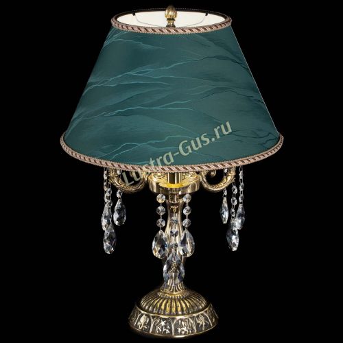 Бронзовая настольная лампа Аврора №3 Журавлик с абажуром в Саратове Гусь Хрустальный