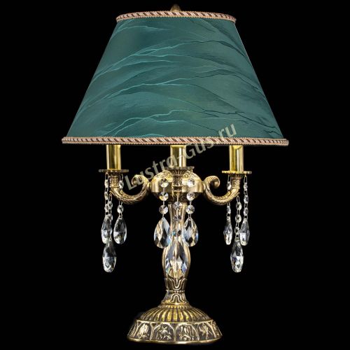 Бронзовая настольная лампа Аврора №3 Журавлик с абажуром в Саратове Гусь Хрустальный