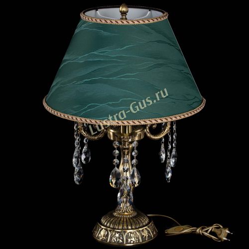 Бронзовая настольная лампа Аврора №3 Журавлик с абажуром в Саратове Гусь Хрустальный