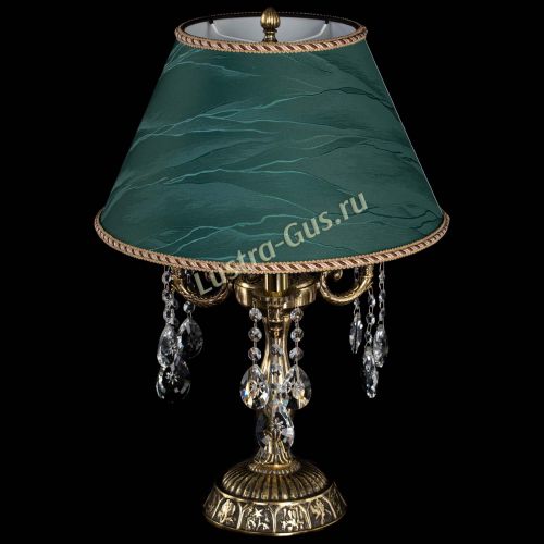 Бронзовая настольная лампа Аврора №3 Звездочка с абажуром в Саратове Гусь Хрустальный