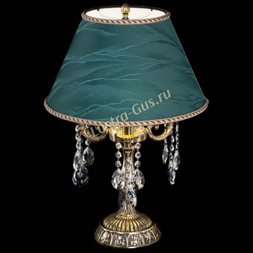 Бронзовая настольная лампа Аврора №3 Звездочка с абажуром в Саратове Гусь Хрустальный