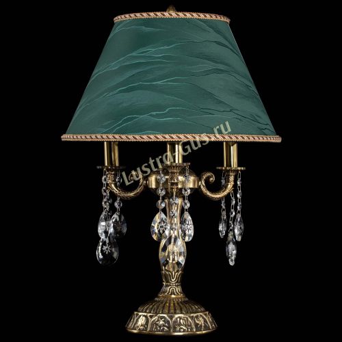 Бронзовая настольная лампа Аврора №3 Звездочка с абажуром в Саратове Гусь Хрустальный