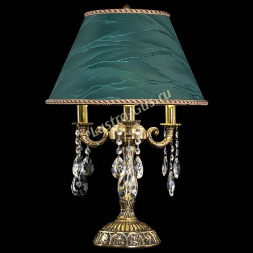 Бронзовая настольная лампа Аврора №3 Звездочка с абажуром в Саратове Гусь Хрустальный