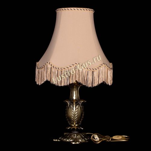 Бронзовая настольная лампа Делия №1 с абажуром в Саратове Гусь Хрустальный