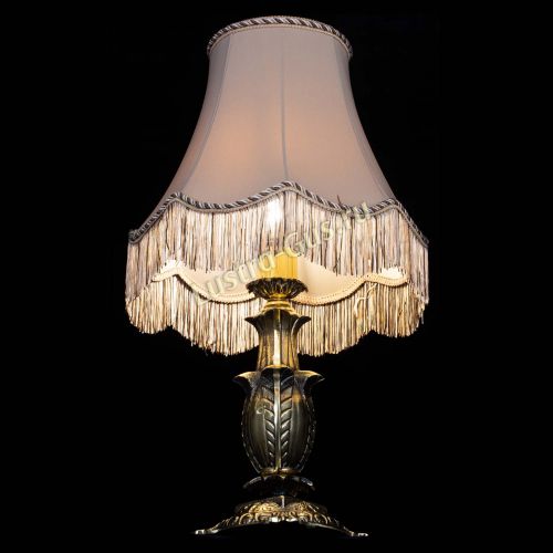 Бронзовая настольная лампа Делия №1 с абажуром в Саратове Гусь Хрустальный
