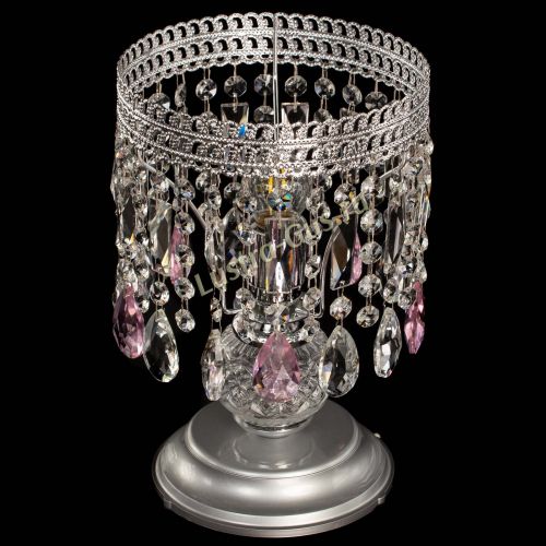 Настольная лампа Флоренция №1 розовая в Саратове Гусь Хрустальный