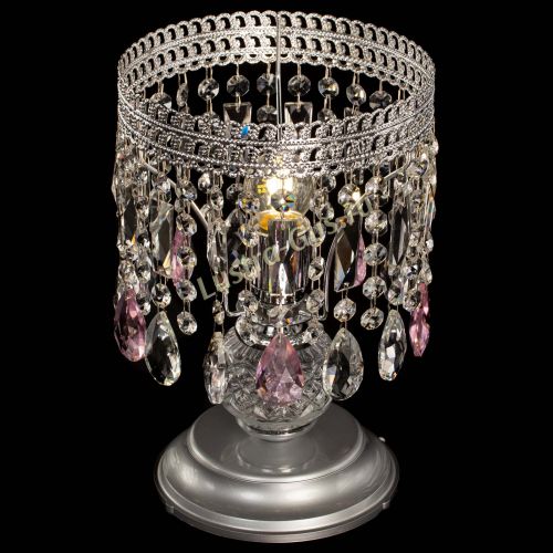 Настольная лампа Флоренция №1 розовая в Саратове Гусь Хрустальный