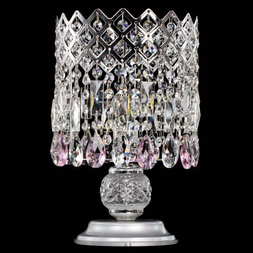 Настольная лампа Корона №1 розовая в Саратове Гусь Хрустальный