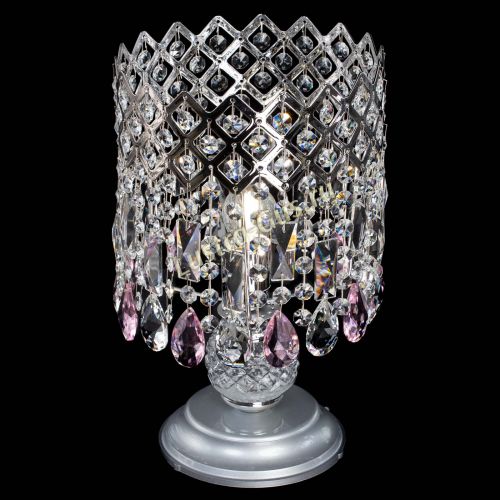 Настольная лампа Корона №1 розовая в Саратове Гусь Хрустальный