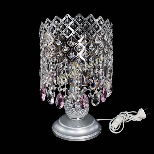 Настольная лампа Корона №1 розовая в Саратове Гусь Хрустальный