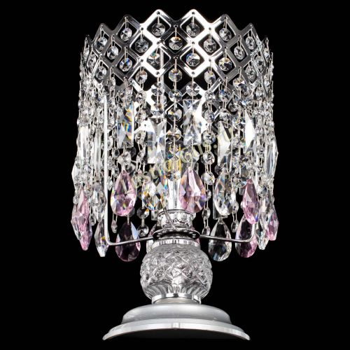 Настольная лампа Корона №1 розовая в Саратове Гусь Хрустальный