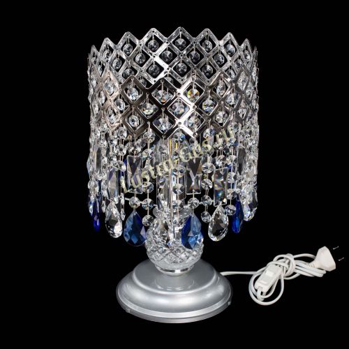 Настольная лампа Корона №1 синяя в Саратове Гусь Хрустальный